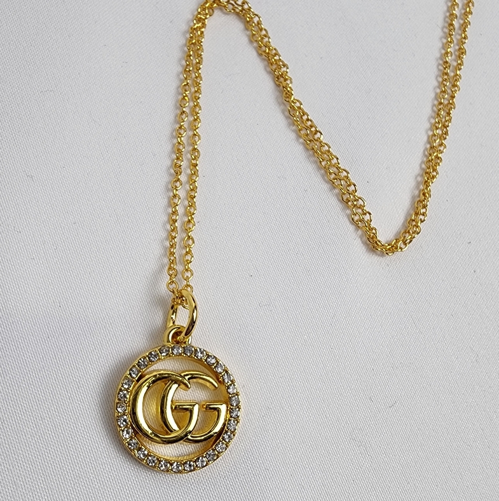 Gucci Gold Rhinestone Charm Necklace CHARM ONLY